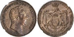 2 Thaler Gran Ducado de Baden (1806-1918) Plata Leopoldo I de Baden(1790 – 1852)