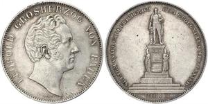 2 Thaler Gran Ducado de Baden (1806-1918) Plata Leopoldo I de Baden(1790 – 1852)