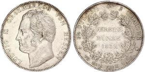 2 Thaler Hesse-Darmstadt (1806 - 1918) Plata Luis II de Hesse-Darmstadt