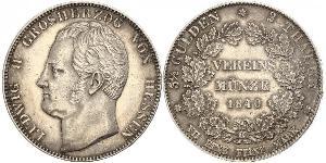 2 Thaler Hesse-Darmstadt (1806 - 1918) Plata Luis II de Hesse-Darmstadt