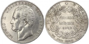 2 Thaler Hesse-Darmstadt (1806 - 1918) Plata Luis II de Hesse-Darmstadt
