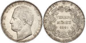 2 Thaler Hesse-Darmstadt (1806 - 1918) Plata Luis II de Hesse-Darmstadt