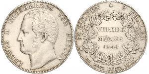 2 Thaler Hesse-Darmstadt (1806 - 1918) Plata Luis II de Hesse-Darmstadt