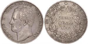 2 Thaler Hesse-Darmstadt (1806 - 1918) Plata Luis II de Hesse-Darmstadt
