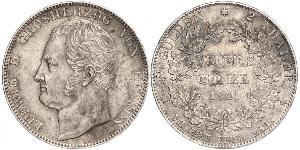 2 Thaler Hesse-Darmstadt (1806 - 1918) Plata Luis II de Hesse-Darmstadt