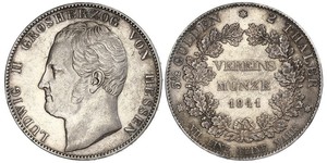 2 Thaler Hesse-Darmstadt (1806 - 1918) Plata Luis II de Hesse-Darmstadt