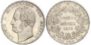 2 Thaler Hesse-Darmstadt (1806 - 1918) Plata Luis II de Hesse-Darmstadt