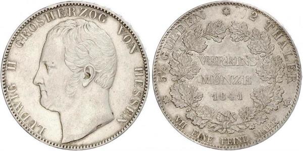 2 Thaler Hesse-Darmstadt (1806 - 1918) Plata Luis II de Hesse-Darmstadt