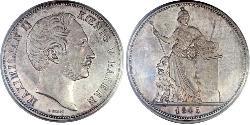 2 Thaler Reino de Baviera (1806 - 1918) Plata Maximiliano II de Baviera(1811 - 1864)