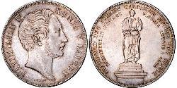 2 Thaler Reino de Baviera (1806 - 1918) Plata Maximiliano II de Baviera(1811 - 1864)