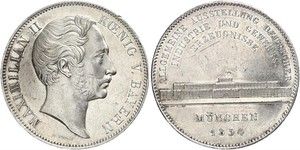 2 Thaler Reino de Baviera (1806 - 1918) Plata Maximiliano II de Baviera(1811 - 1864)