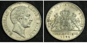 2 Thaler Reino de Baviera (1806 - 1918) Plata Maximiliano II de Baviera(1811 - 1864)