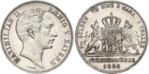 2 Thaler Reino de Baviera (1806 - 1918) Plata Maximiliano II de Baviera(1811 - 1864)