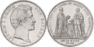 2 Thaler Reino de Baviera (1806 - 1918) Plata Luis I de Baviera(1786 – 1868)