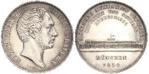 2 Thaler Reino de Baviera (1806 - 1918) Plata Maximiliano II de Baviera(1811 - 1864)