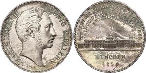 2 Thaler Reino de Baviera (1806 - 1918) Plata Maximiliano II de Baviera(1811 - 1864)