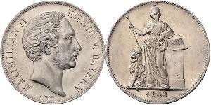 2 Thaler Reino de Baviera (1806 - 1918) Plata Maximiliano II de Baviera(1811 - 1864)