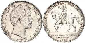 2 Thaler Reino de Baviera (1806 - 1918) Plata Luis I de Baviera(1786 – 1868)