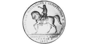 2 Thaler Reino de Baviera (1806 - 1918) Plata Luis I de Baviera(1786 – 1868)