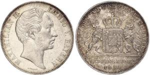 2 Thaler Reino de Baviera (1806 - 1918) Plata Maximiliano II de Baviera(1811 - 1864)