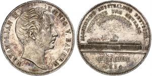 2 Thaler Reino de Baviera (1806 - 1918) Plata Maximiliano II de Baviera(1811 - 1864)