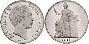 2 Thaler Reino de Baviera (1806 - 1918) Plata Maximiliano II de Baviera(1811 - 1864)