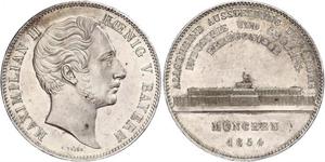 2 Thaler Reino de Baviera (1806 - 1918) Plata Maximiliano II de Baviera(1811 - 1864)