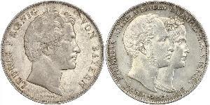 2 Thaler Reino de Baviera (1806 - 1918) Plata Luis I de Baviera(1786 – 1868)