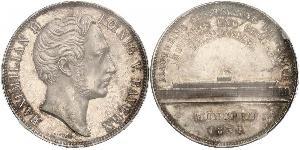 2 Thaler Reino de Baviera (1806 - 1918) Plata Maximiliano II de Baviera(1811 - 1864)