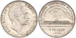 2 Thaler Reino de Baviera (1806 - 1918) Plata Maximiliano II de Baviera(1811 - 1864)