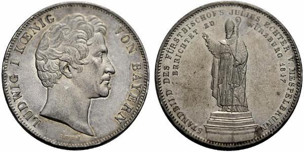 2 Thaler Reino de Baviera (1806 - 1918) Plata Luis I de Baviera(1786 – 1868)