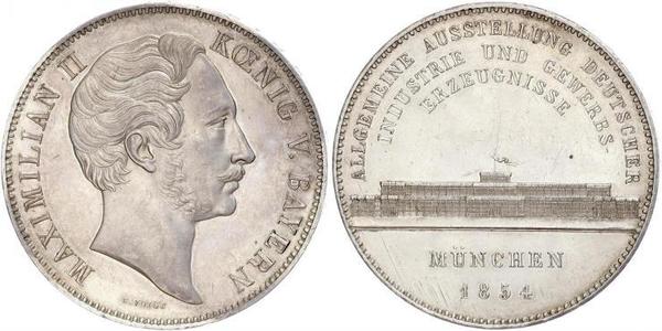 2 Thaler Reino de Baviera (1806 - 1918) Plata Maximiliano II de Baviera(1811 - 1864)