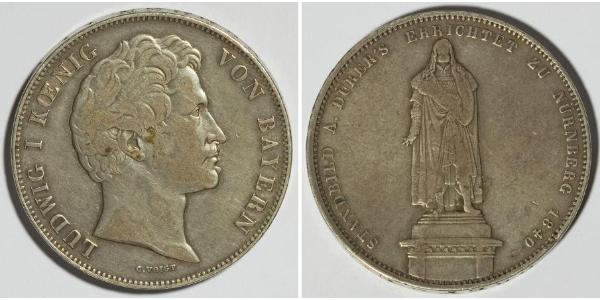 2 Thaler Reino de Baviera (1806 - 1918) Plata Luis I de Baviera(1786 – 1868)