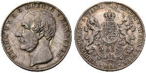 2 Thaler Reino de Hannover (1814 - 1866) Plata Jorge V de Hannover (1819 - 1878)