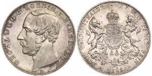 2 Thaler Reino de Hannover (1814 - 1866) Plata Jorge V de Hannover (1819 - 1878)