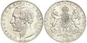 2 Thaler Reino de Hannover (1814 - 1866) Plata Jorge V de Hannover (1819 - 1878)