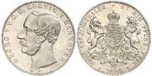 2 Thaler Reino de Hannover (1814 - 1866) Plata Jorge V de Hannover (1819 - 1878)