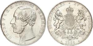 2 Thaler Reino de Hannover (1814 - 1866) Plata Jorge V de Hannover (1819 - 1878)