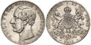 2 Thaler Reino de Hannover (1814 - 1866) Plata Jorge V de Hannover (1819 - 1878)