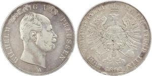 2 Thaler Reino de Prusia (1701-1918) Plata Wilhelm I, German Emperor (1797-1888)