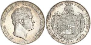 2 Thaler Reino de Prusia (1701-1918) Plata Federico Guillermo IV de Prusia (1795 - 1861)