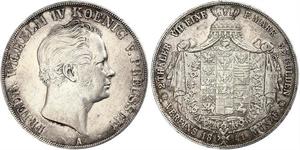 2 Thaler Reino de Prusia (1701-1918) Plata Federico Guillermo IV de Prusia (1795 - 1861)