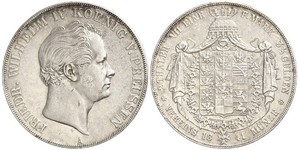 2 Thaler Reino de Prusia (1701-1918) Plata Federico Guillermo IV de Prusia (1795 - 1861)