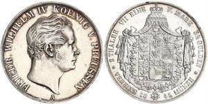2 Thaler Reino de Prusia (1701-1918) Plata Federico Guillermo IV de Prusia (1795 - 1861)