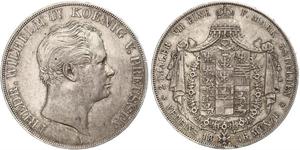 2 Thaler Reino de Prusia (1701-1918) Plata Federico Guillermo IV de Prusia (1795 - 1861)