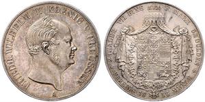 2 Thaler Reino de Prusia (1701-1918) Plata Federico Guillermo IV de Prusia (1795 - 1861)