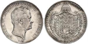 2 Thaler Reino de Prusia (1701-1918) Plata Federico Guillermo IV de Prusia (1795 - 1861)