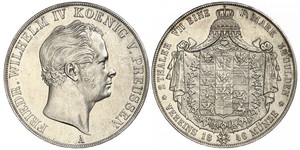 2 Thaler Reino de Prusia (1701-1918) Plata Federico Guillermo IV de Prusia (1795 - 1861)