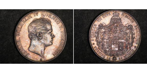 2 Thaler Reino de Prusia (1701-1918) Plata Federico Guillermo IV de Prusia (1795 - 1861)