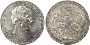 2 Thaler Reino de Sajonia (1806 - 1918) Plata Federico Augusto II de Sajonia